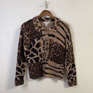 Spiegel Lamb Wool Missy Women's Large Exotic Animal Print Cardigan